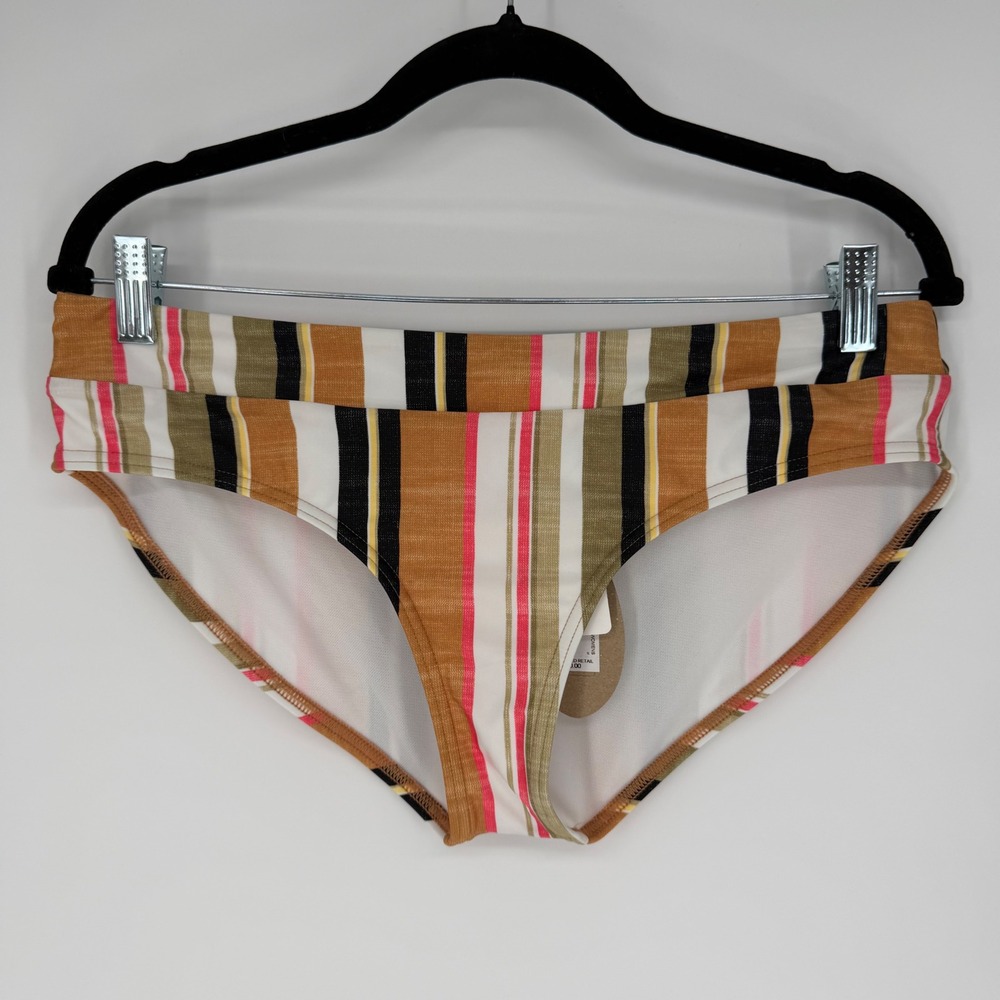 PRANA PRESOLANA BOTTOM GILDED SOLEIL STRIPE BIKINI BOTTOM MEDIUM NWT BOHO BEACH